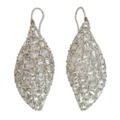 Laura Munder Rose-Cut Diamond & Platinum Earrings