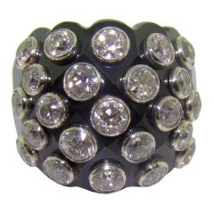 Carved Onyx, Platinum & Diamond Ring