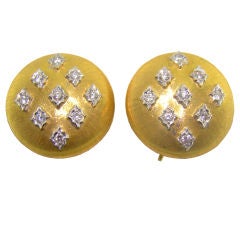 18K Yellow Gold & Diamond Earrings by Buccellati