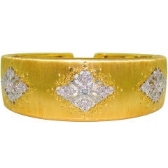 Buccellati 18K Yellow Gold & Diamond Cuff Bracelet