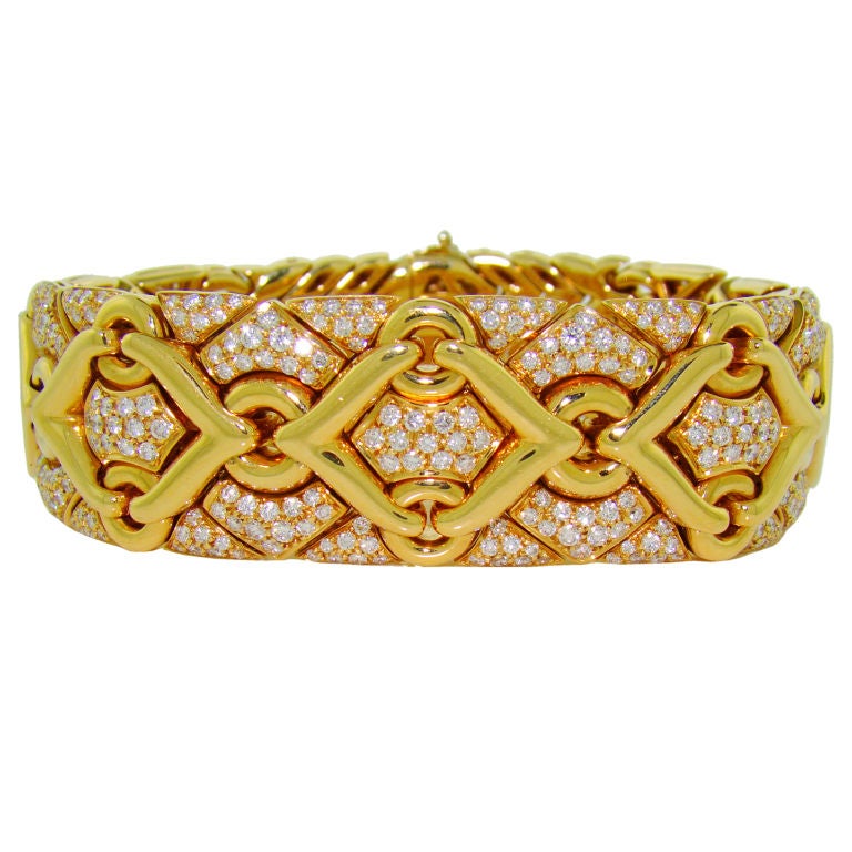 Bvlgari 18K Yellow Gold & Diamond Bracelet