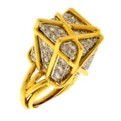 60's Diamond Cube Ring