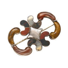 Antique Scottish Agate Brooch