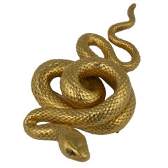 Massive Victorian French Diamond Gold Serpent Brooch 9