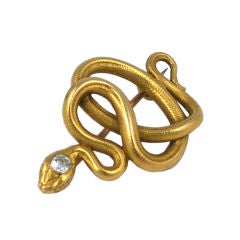 Antique 19th Century French Coiled Snake Brooch