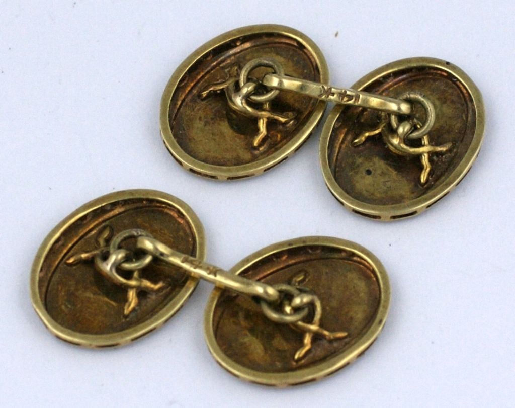 Art Deco Enamel Two-Tone Cufflinks For Sale (Free Shipping) at 1stDibs