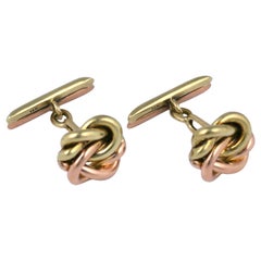 Elegant Two-Tone Gold Knot Cufflinks