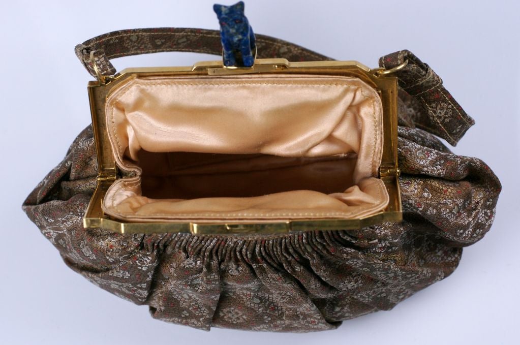 Fine French Art Deco Enamel and Diamond Figural Bag For Sale 2