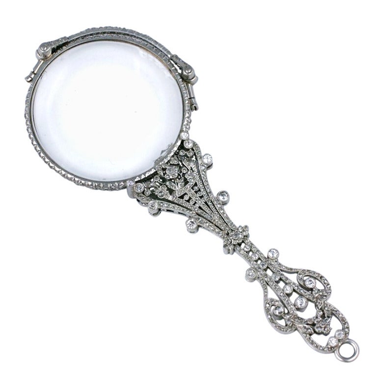 Exceptional Pave Rose Diamond Lorgnette For Sale