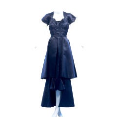 Circa 1947 Adrian Midnight Blue Silk Gown