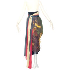 1990 Spring/Summer Raphael Print Dolce & Gabbana Chiffon Skirt