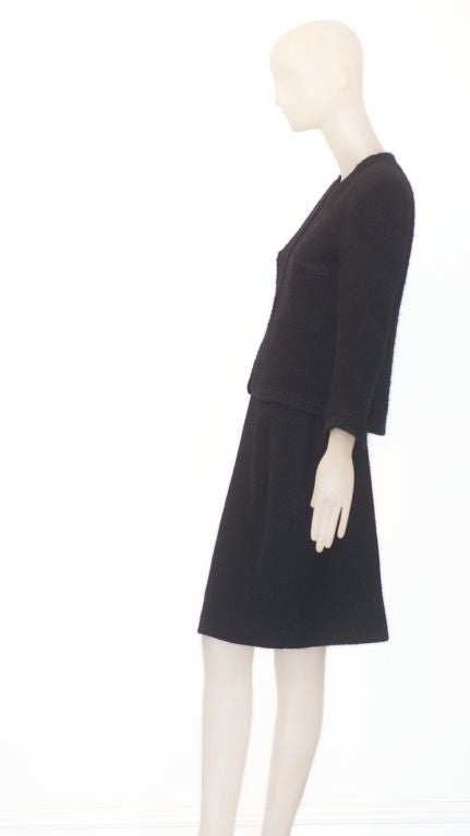Chanel haute couture black suit In Excellent Condition For Sale In New York, NY