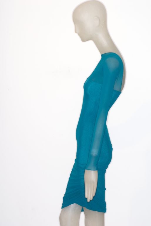 Late 1980s Turquoise Giorgio di Sant' Angelo Dress