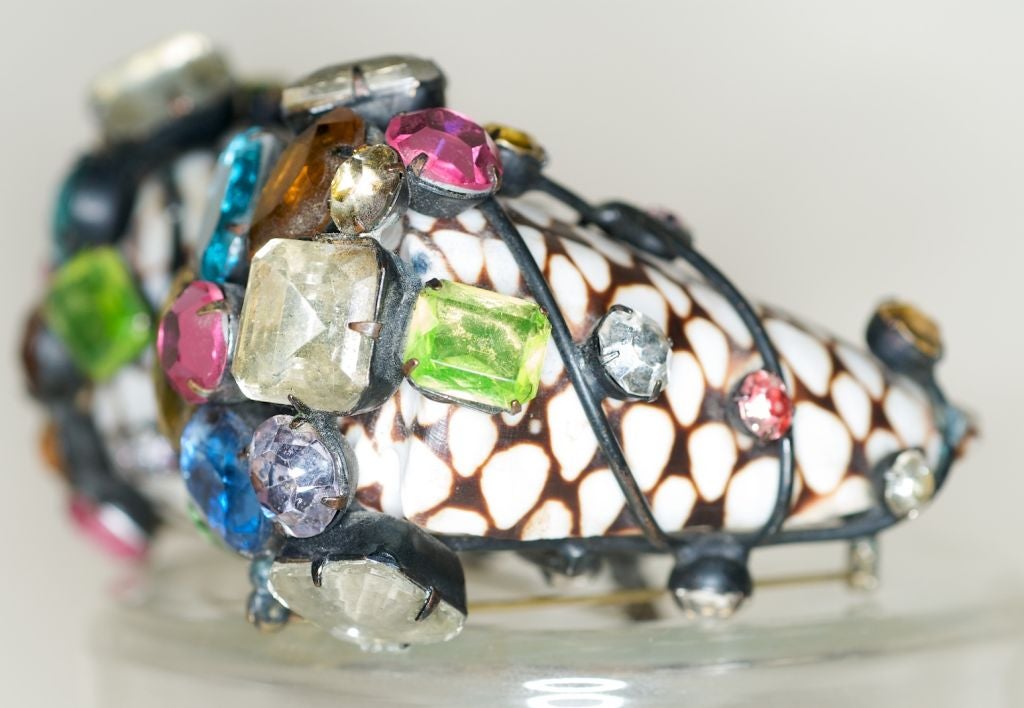 Kenneth Jay Lane Jeweled Shell Brooches