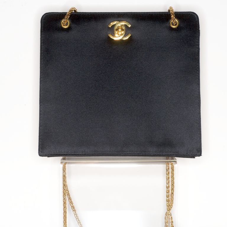Women's Chanel Silk Bag with Gold Leather Interior