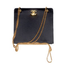 Chanel Silk Bag with Gold Leather Interior