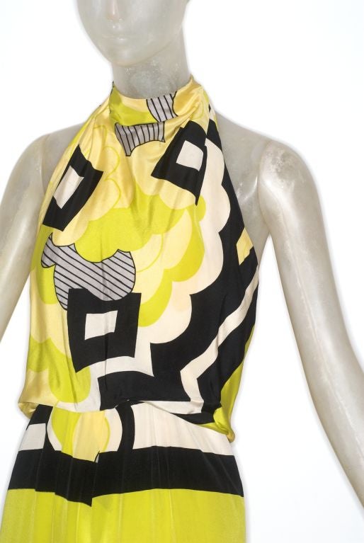 Perfect party chic a vibrant Donald Brooks halter jumpsuit.  Channel your inner hostess with the mostest!
