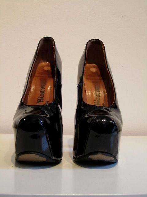 Truly amazing and iconic Vivienne Westwood black patent shoes.
