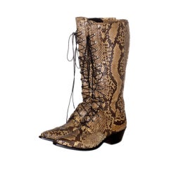 Vintage 1992 Marc Jacobs for Perry Ellis Luxe Python Cowboy Boots