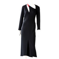 Geoffrey Beene black wool Jersey "architectural" dress