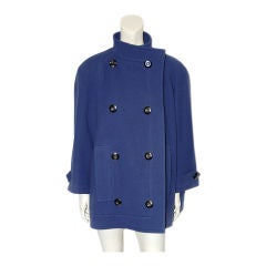 Nina Ricci French blue wool double breasted sculpted jacket 11