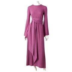 Vintage Sant'Angelo purple heather wool jersey  sweater dress