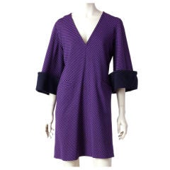 Rudi Gernreich purple and black wool knit dress 4