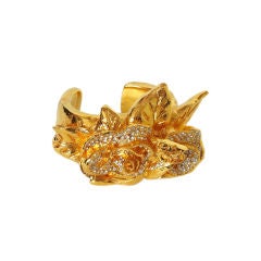 Woloch gold toned resin carved roses cuff