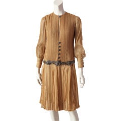 Vintage Galanos Plisse Chiffon Day dress