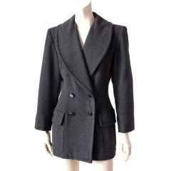 Vintage Yves St. Laurent Cashmere Double Breasted Wool Jacket