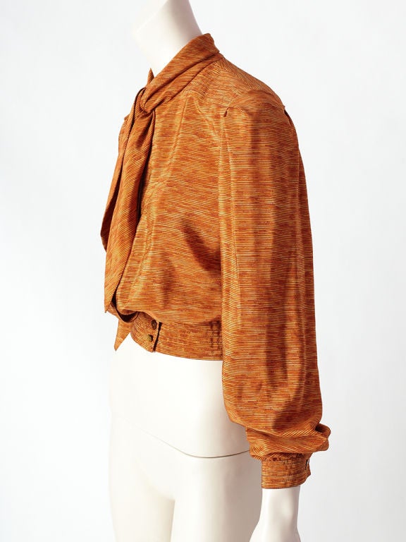 Gucci,printed, rust toned silk 
