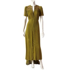 Vintage Henri Bendel Velvet Dress with Gold embellishment