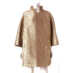Christian Lacroix Bronze Lame Quilted Evening Coat