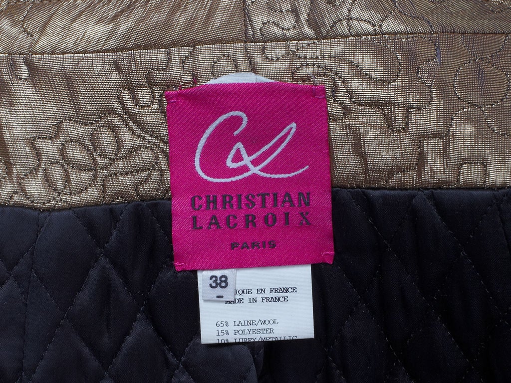 Christian Lacroix Bronze Lame Quilted Evening Coat 1