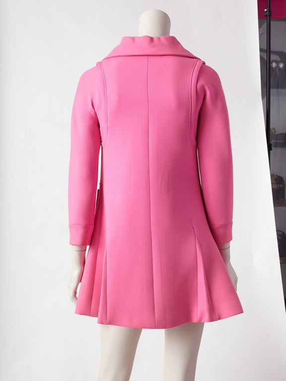 Mila Schon Hot Pink Double Face Wool Coat Dress at 1stdibs