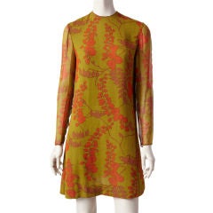 Retro Rudi Gernreich "Klimt" Inspired Chiffon Dress
