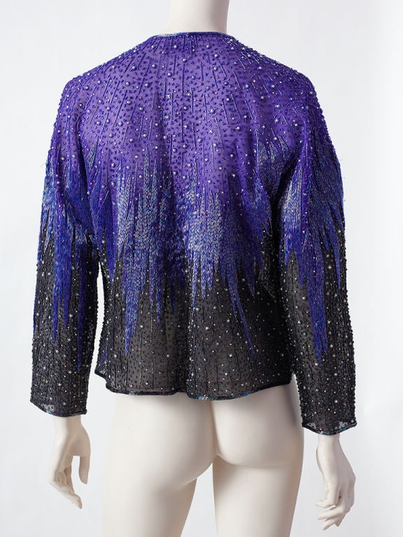Purple Halston Violet Beaded Evening Jacket