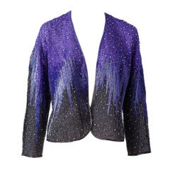 Halston Violet Beaded Evening Jacket