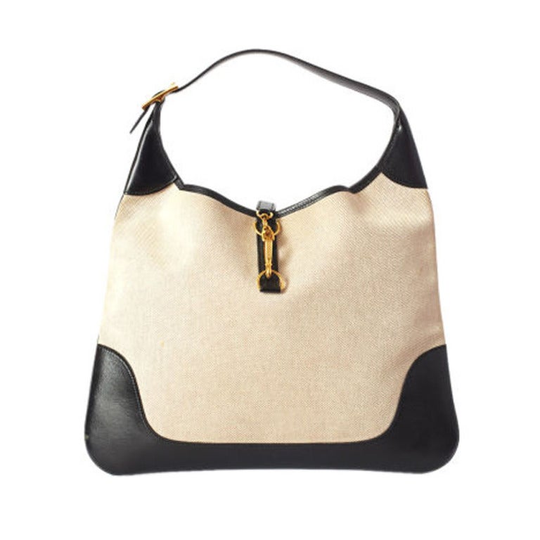 Hermes Canvas + Leather Trim Bag at 1stdibs  