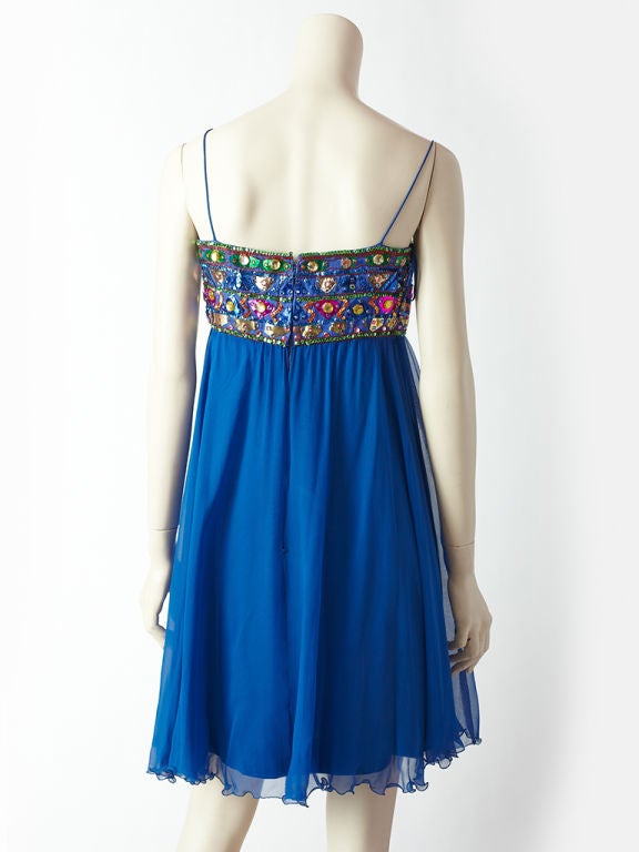 Women's Malcolm Starr Electric Blue Baby Doll Cocktail Dress