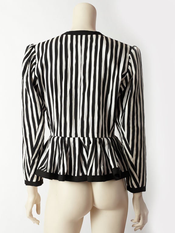 Yves St. Laurent Stripe Jacket with Peplum at 1stdibs