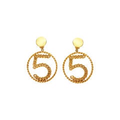 Chanel Number Five Hoop Earrings
