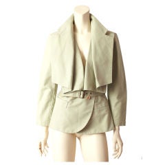 Issey Miyake  Celadon Green belted Origami Jacket