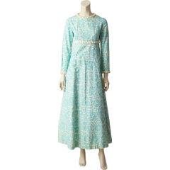 Vintage Yves St. Laurent For Stofell Cotton Brocade Dress