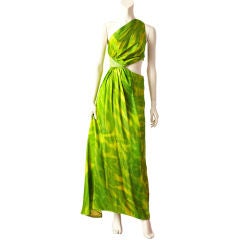 Geoffrey Beene  Lame One Shoulder Evening Dress