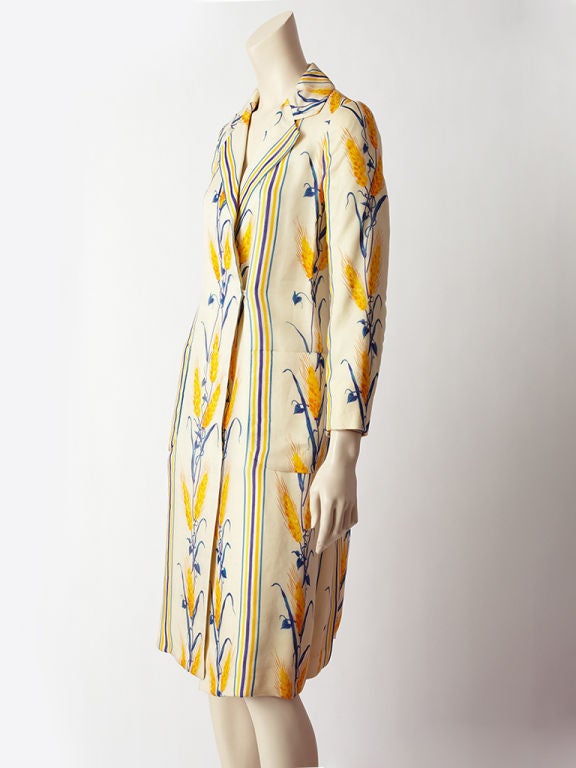 Bill Blass Wheat Pattern Coat