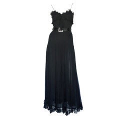 Valentino Black Chiffon Gown