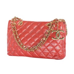 Chanel Red Quilted Shopper