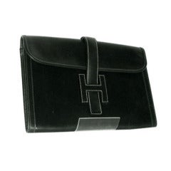 Hermes Dark Green envelope clutch