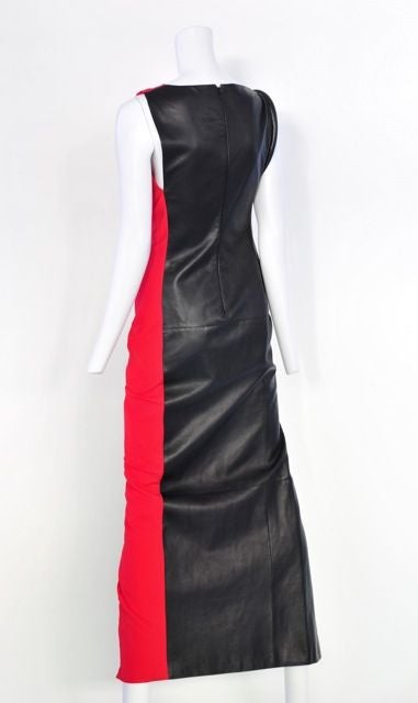 Versace Ultimate Leather and Jersey dress